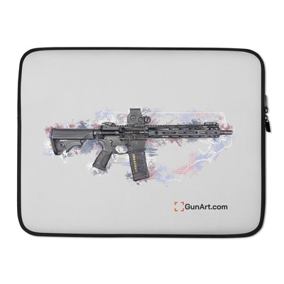 Defending Freedom - North Carolina - AR-15 State Laptop Sleeve - White State