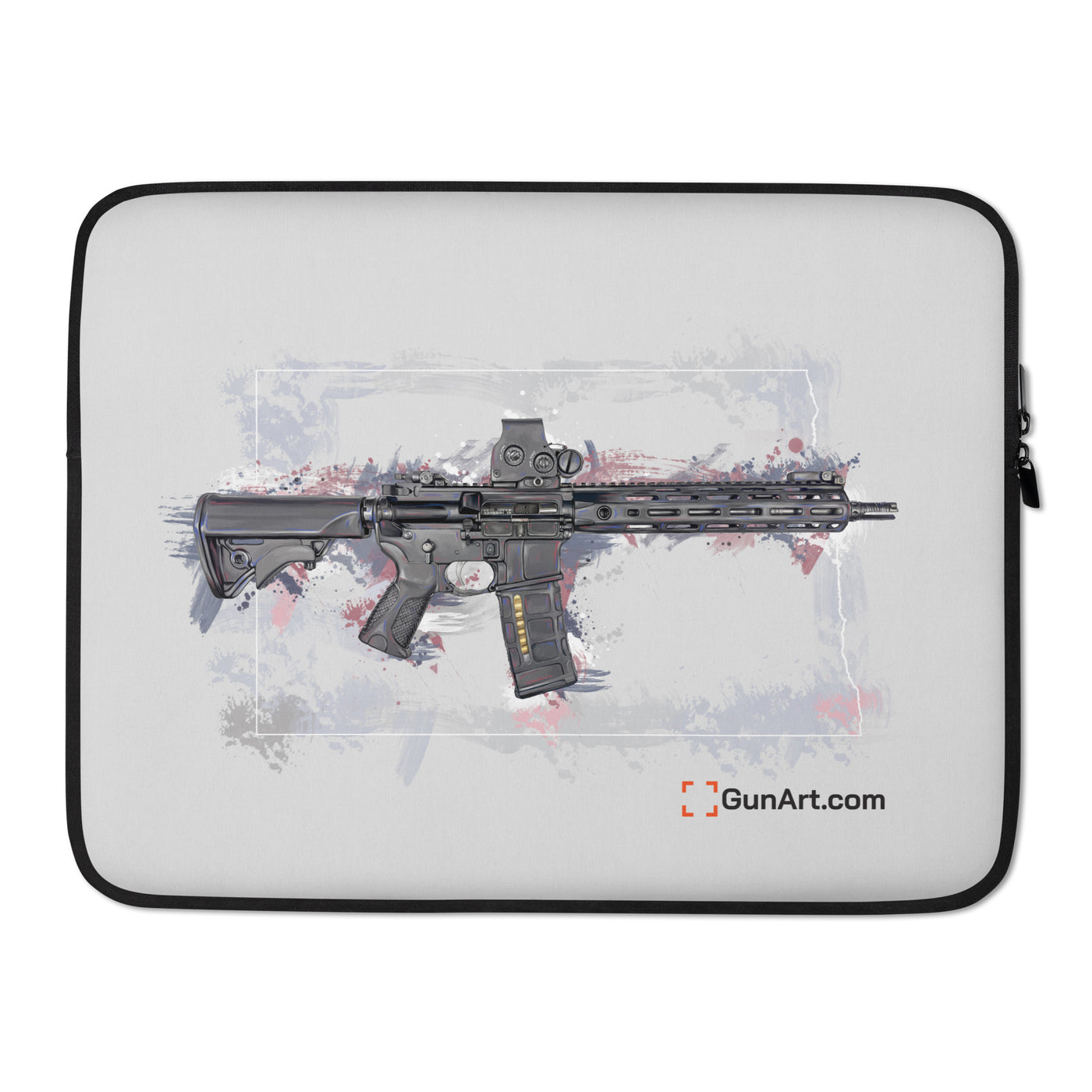 Defending Freedom - North Dakota - AR-15 State Laptop Sleeve - White State