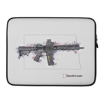 Defending Freedom - North Dakota - AR-15 State Laptop Sleeve - Colored State