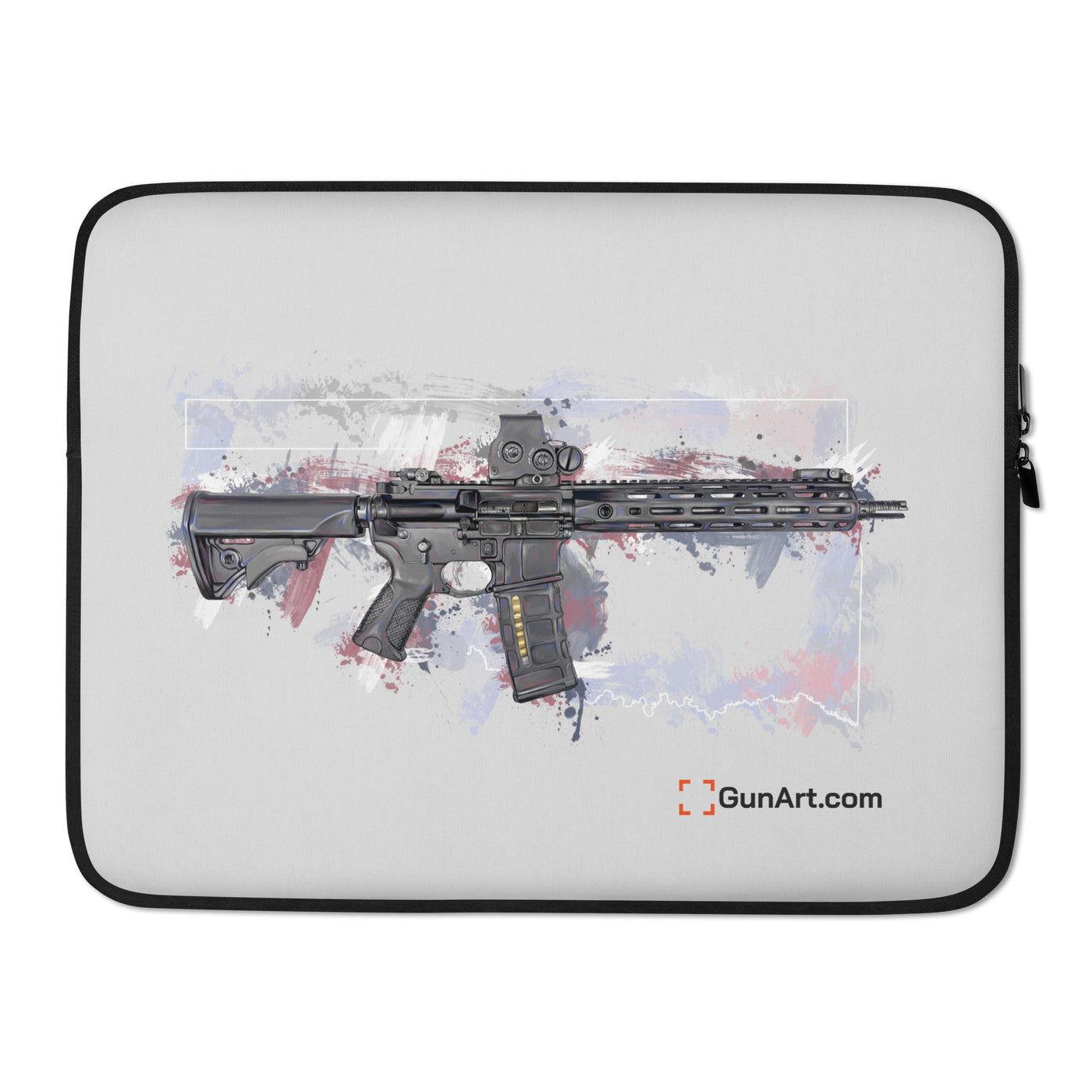 Defending Freedom - Oklahoma - AR-15 State Laptop Sleeve - White State