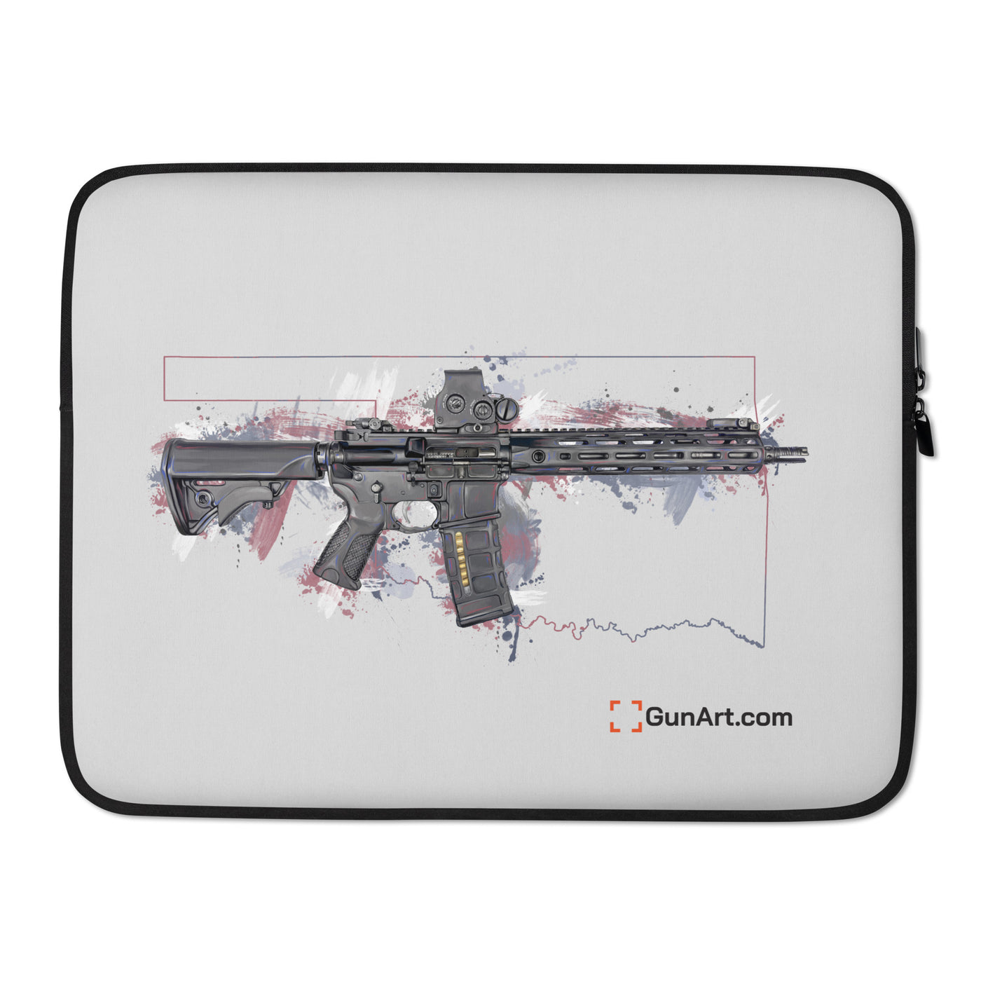 Defending Freedom - Oklahoma - AR-15 State Laptop Sleeve - Colored State
