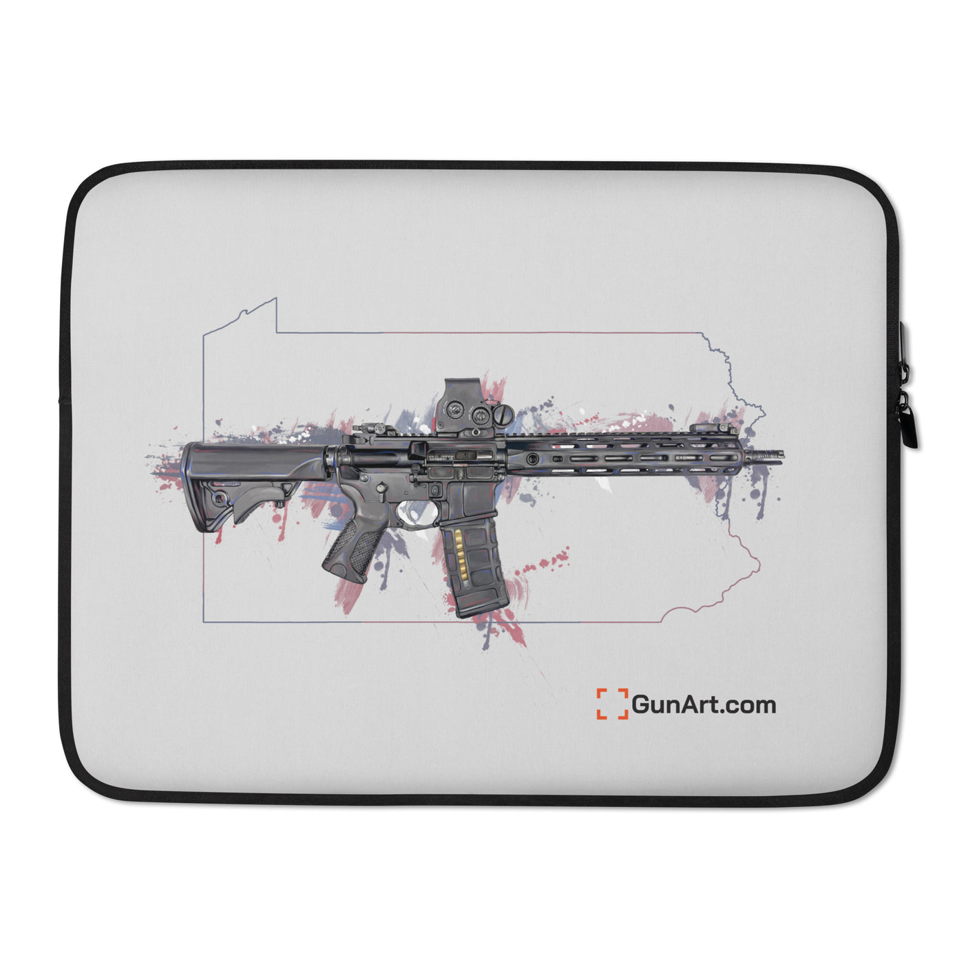 Defending Freedom - Pennsylvania - AR-15 State Laptop Sleeve - Colored State