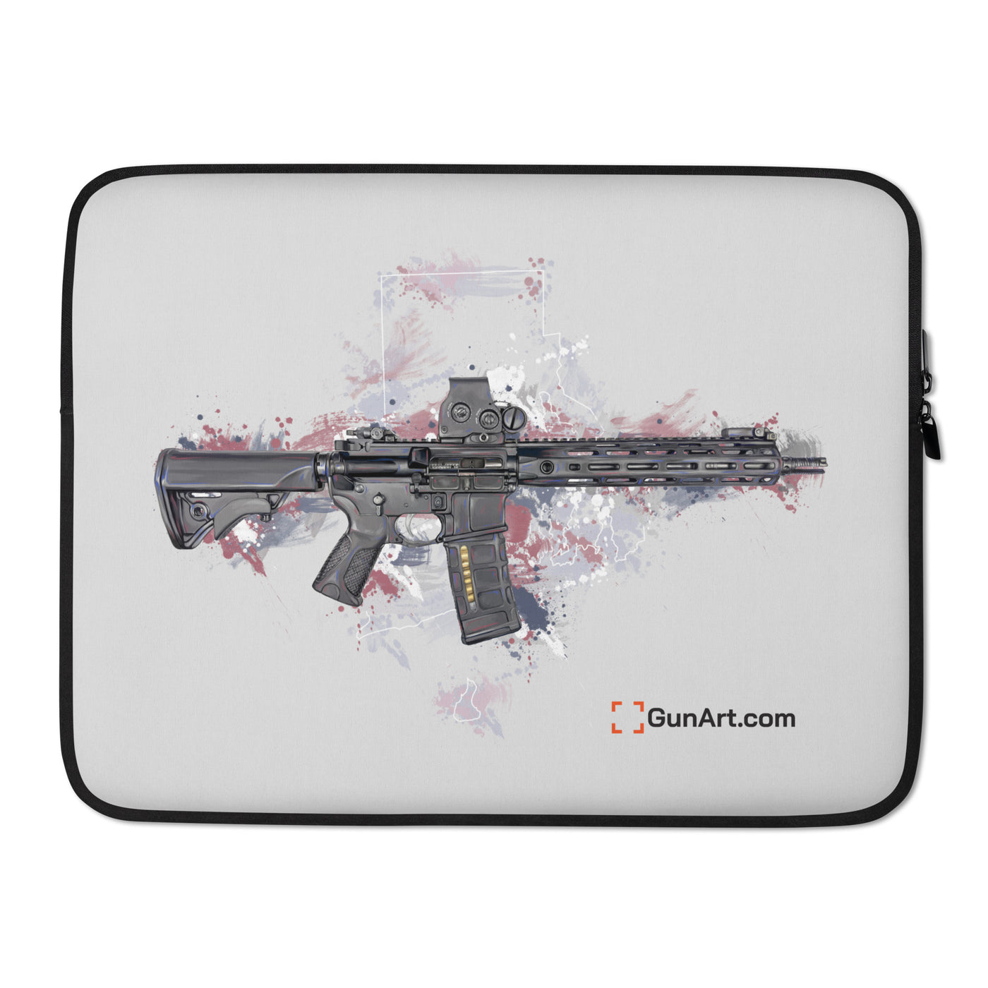 Defending Freedom - Rhode Island - AR-15 State Laptop Sleeve - White State