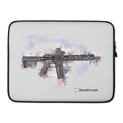 Defending Freedom - South Carolina - AR-15 State Laptop Sleeve - White State