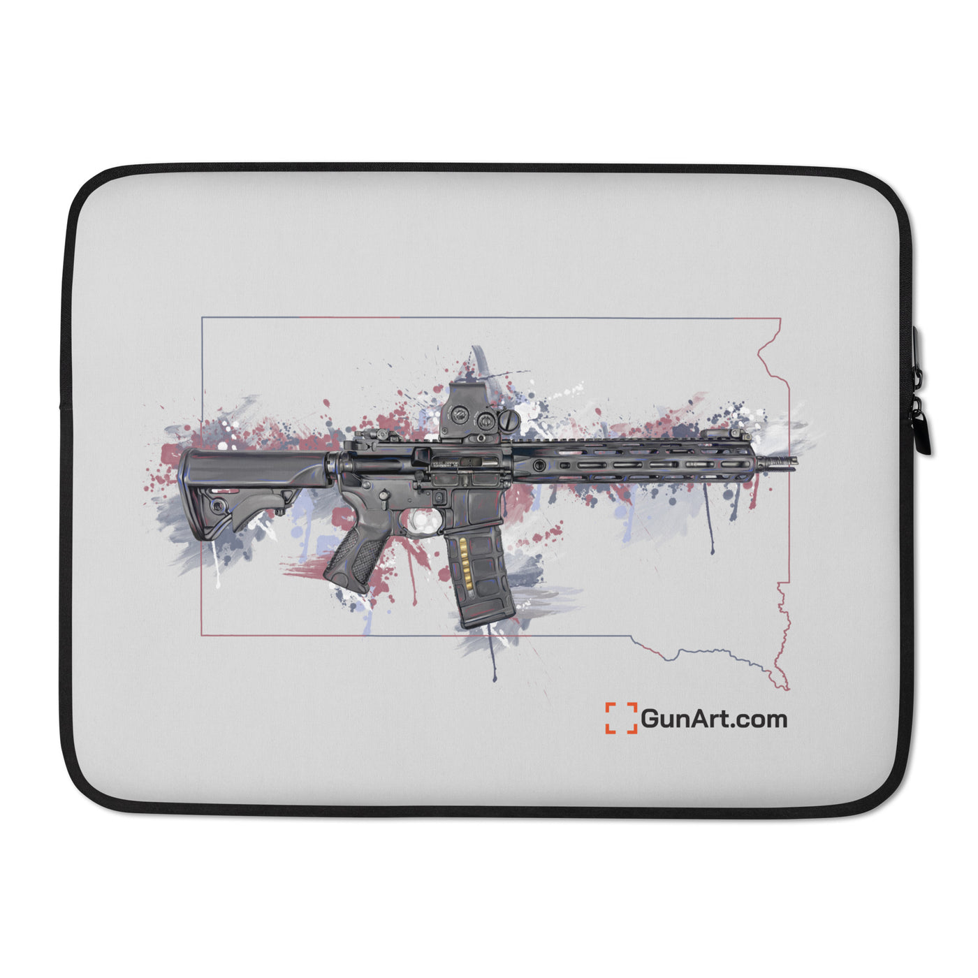 Defending Freedom - South Dakota - AR-15 State Laptop Sleeve - Colored State