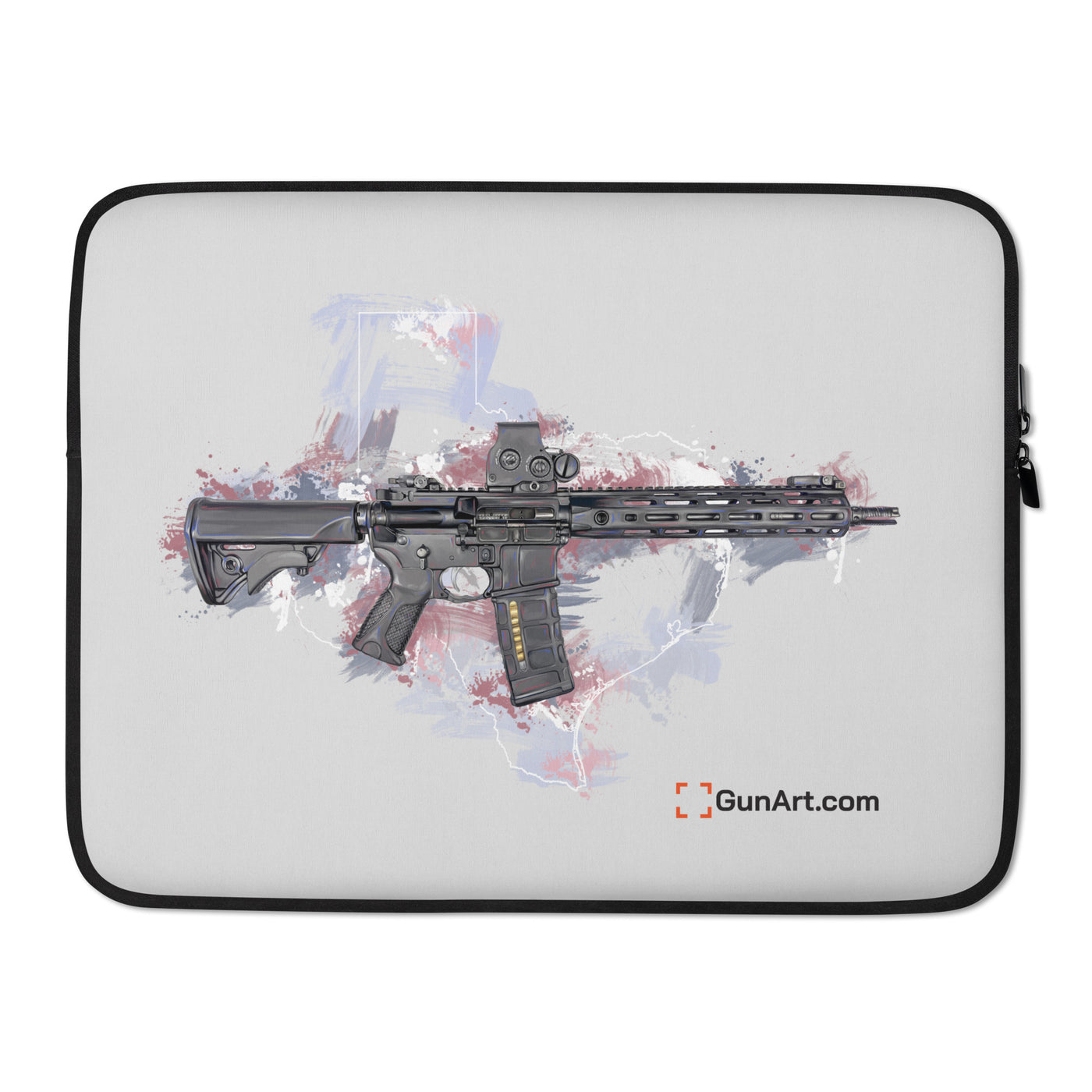 Defending Freedom - Texas - AR-15 State Laptop Sleeve - White State