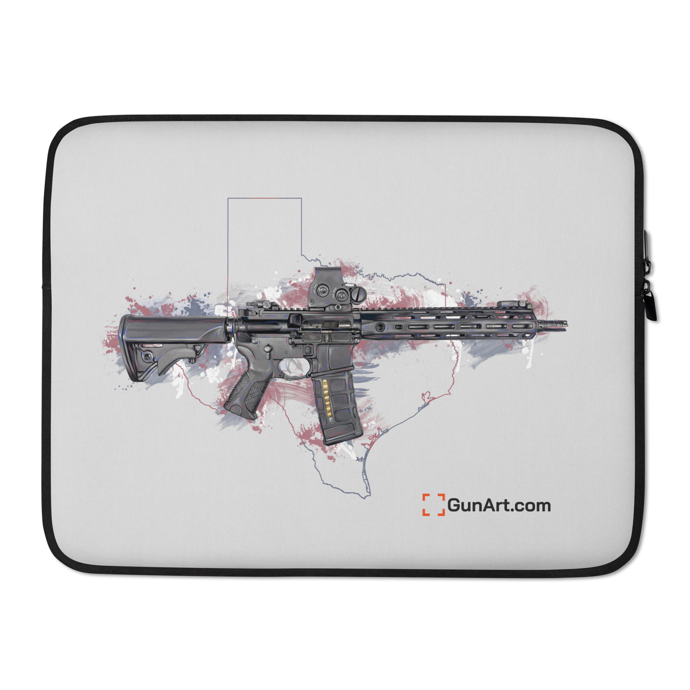 Defending Freedom - Texas - AR-15 State Laptop Sleeve - Colored State