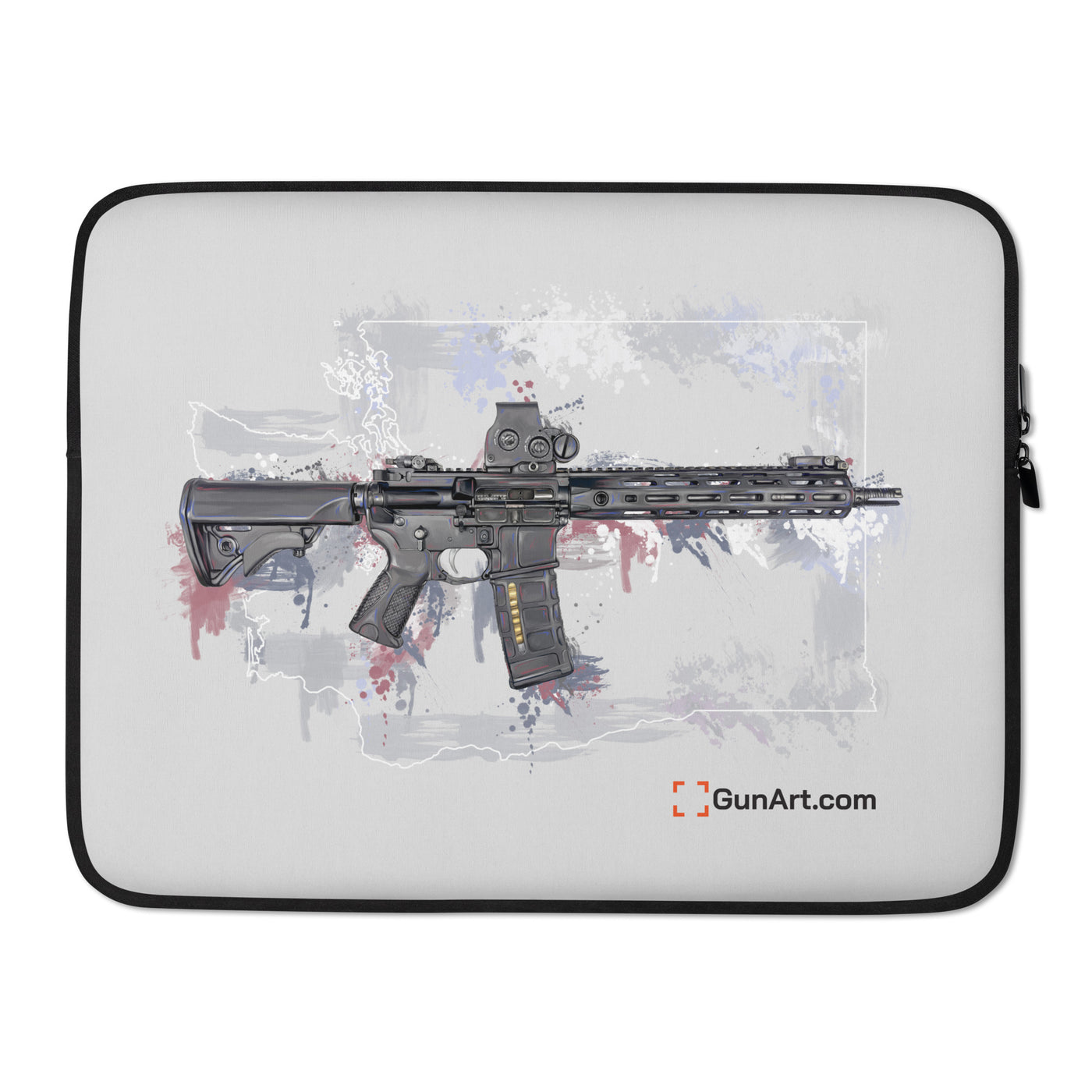 Defending Freedom - Washington - AR-15 State Laptop Sleeve - White State