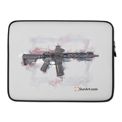 Defending Freedom - Wyoming - AR-15 State Laptop Sleeve - White State