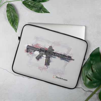 Defending Freedom - Wyoming - AR-15 State Laptop Sleeve - White State