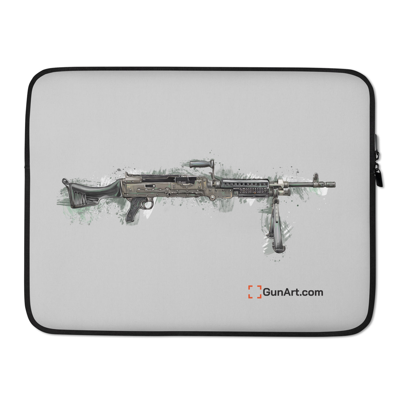 M240B - Belt Fed 7.62x51 Machine Gun Laptop Sleeve - Grey Background