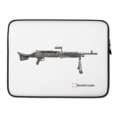 M240B - Belt Fed 7.62x51 Machine Gun Laptop Sleeve - Just The Piece - White Background