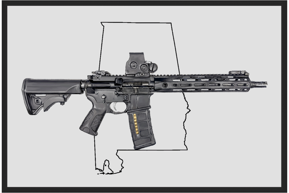 Defending Freedom - Alabama - AR-15 State Painting (Minimal)