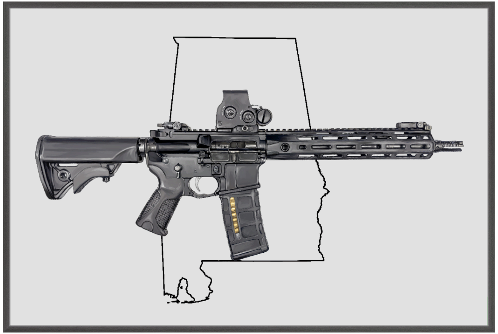 Defending Freedom - Alabama - AR-15 State Painting (Minimal)