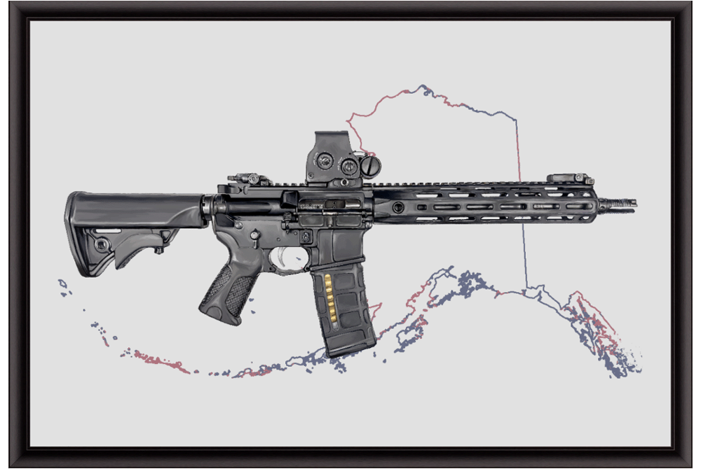 Defending Freedom - Alaska- AR-15 State Painting (Minimal)