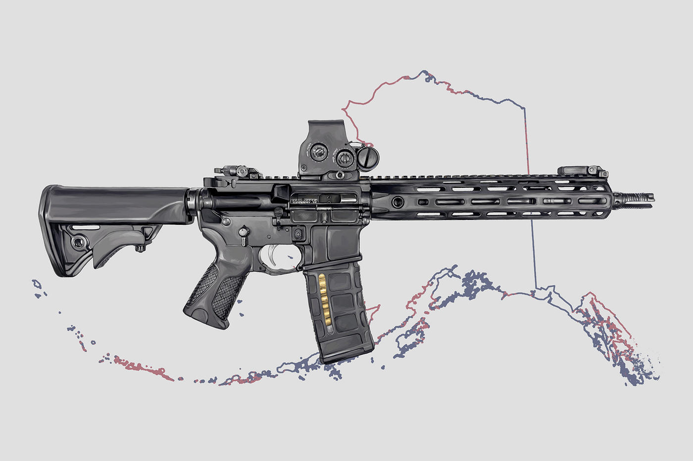Defending Freedom - Alaska- AR-15 State Painting (Minimal)