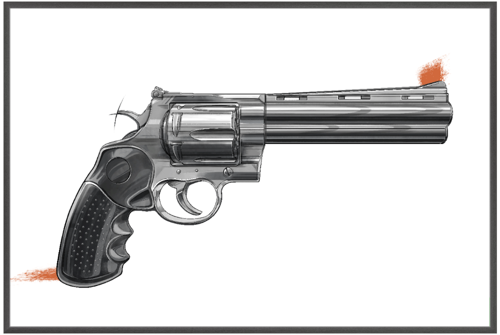 Stainless .44 Mag Revolver Painting - Just The Piece