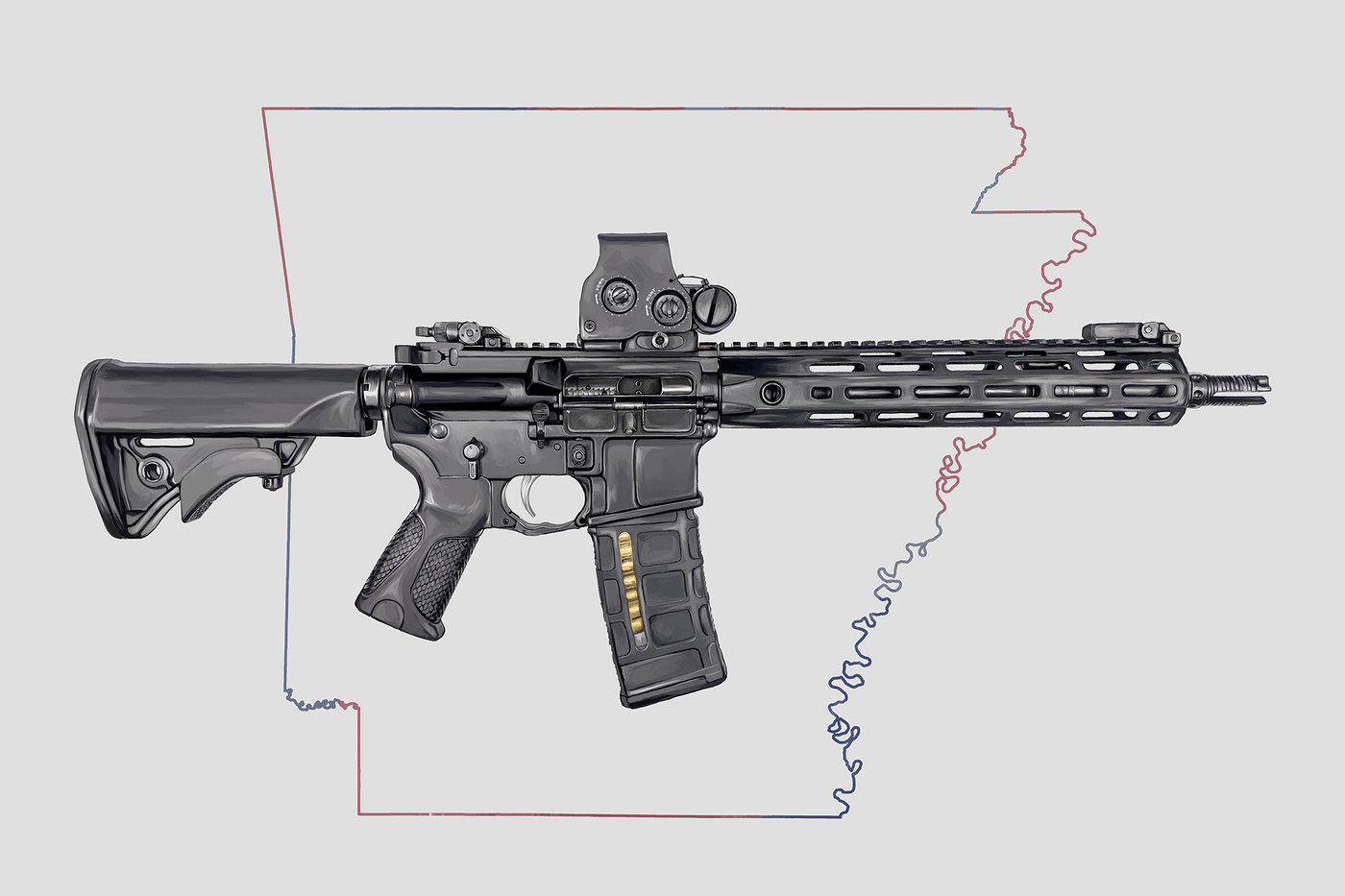 Defending Freedom - Arkansas- AR-15 State Painting (Minimal)