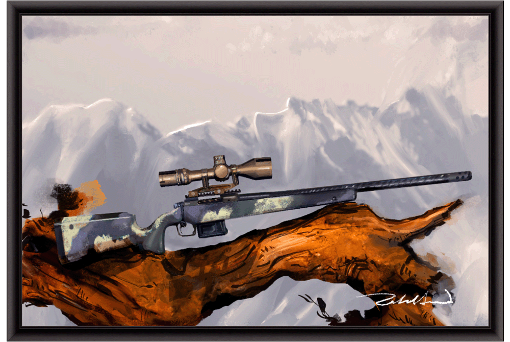 Carbon Fiber Bolt Action Hunting Rifle Painting
