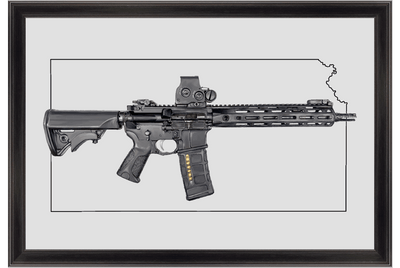 Defending Freedom - Kansas - AR-15 State Painting (Minimal)