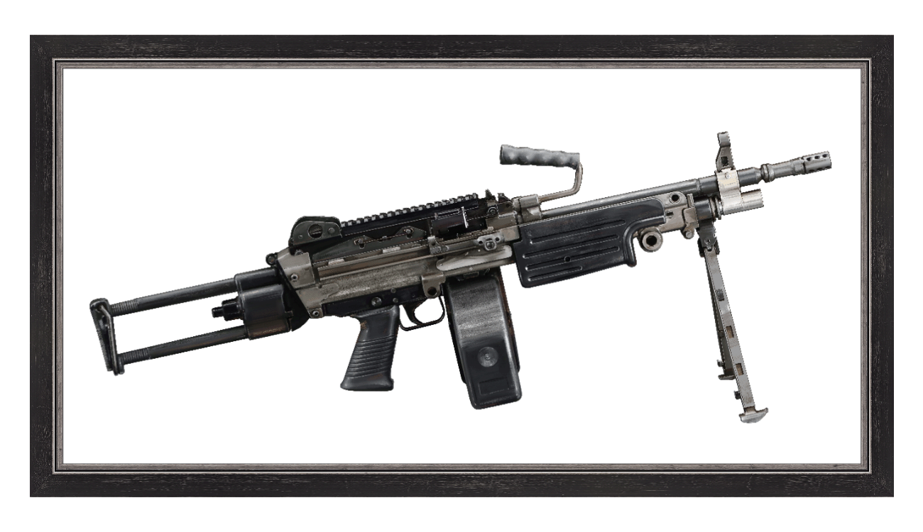 Belt-Fed 5.56x45mm Light Machine Gun Painting - Just The Piece