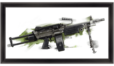 Belt-Fed 5.56x45mm Light Machine Gun Painting