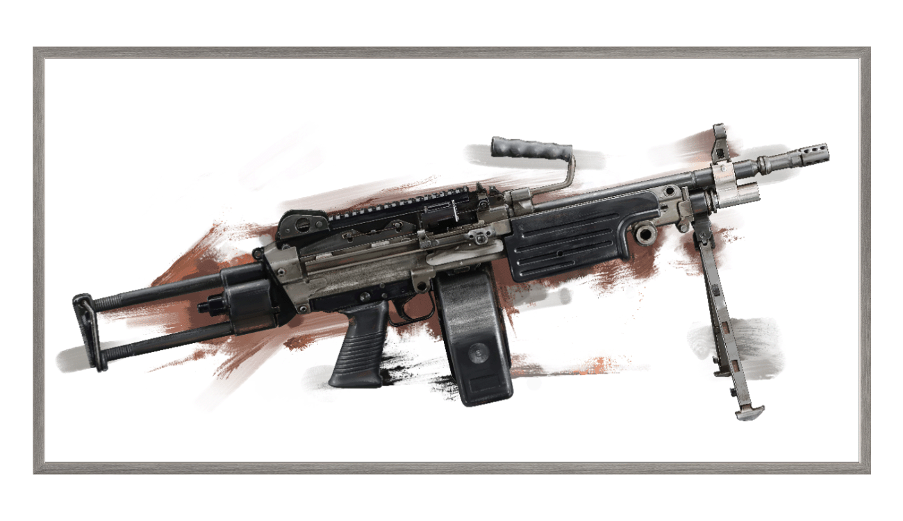 Belt-Fed 5.56x45mm Light Machine Gun Painting
