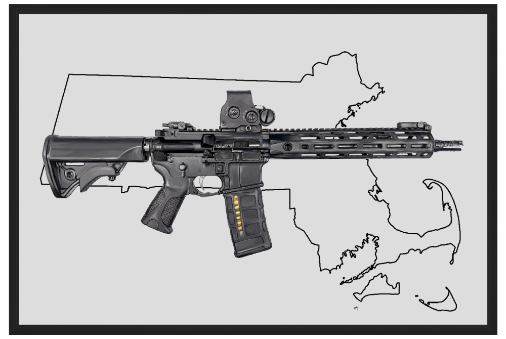 Defending Freedom - Massachusetts - AR-15 State Painting (Minimal)