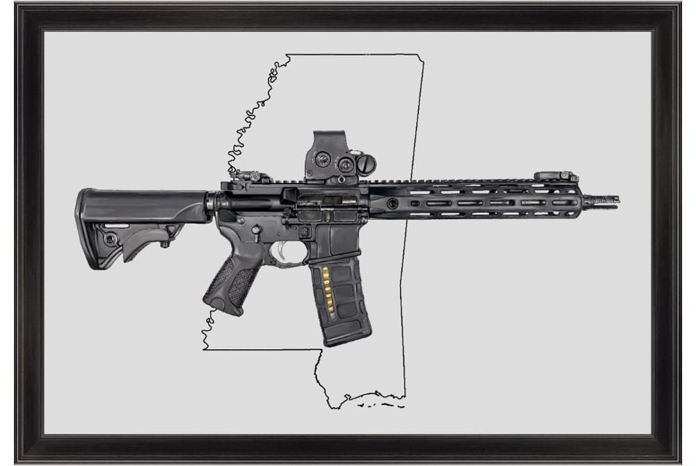 Defending Freedom - Mississippi - AR-15 State Painting (Minimal)