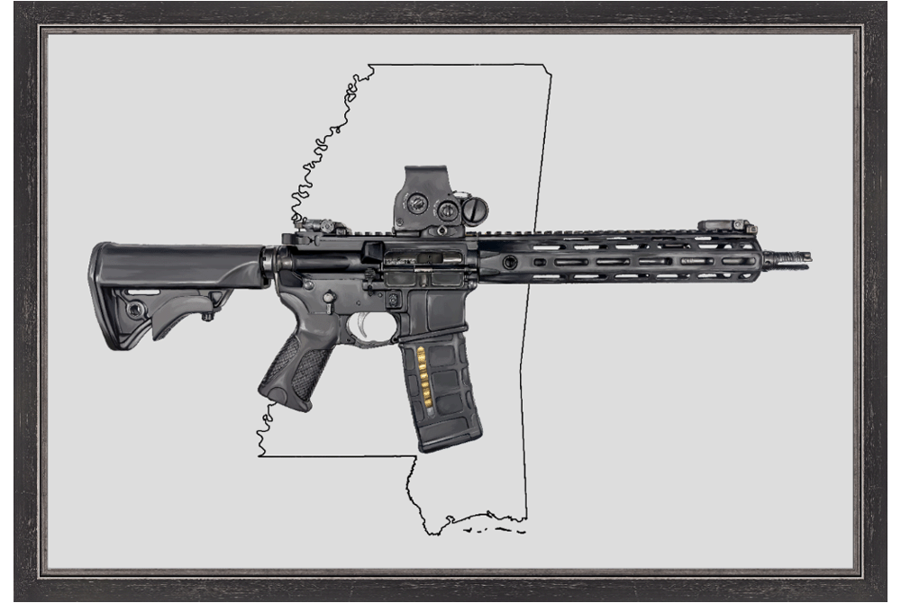 Defending Freedom - Mississippi - AR-15 State Painting (Minimal)