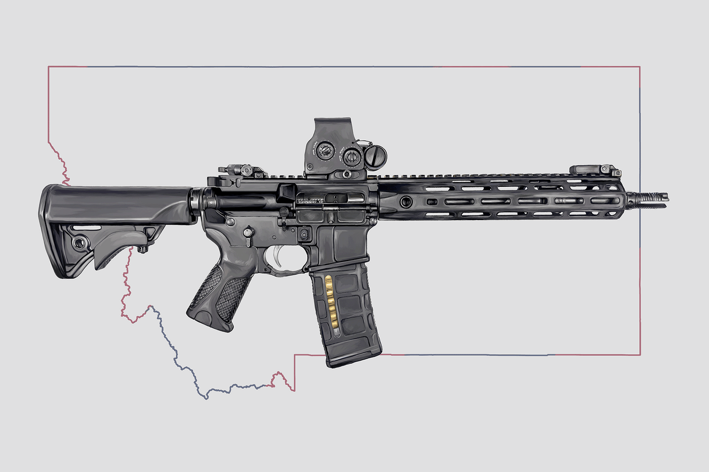 Defending Freedom - Montana - AR-15 State Painting (Minimal)