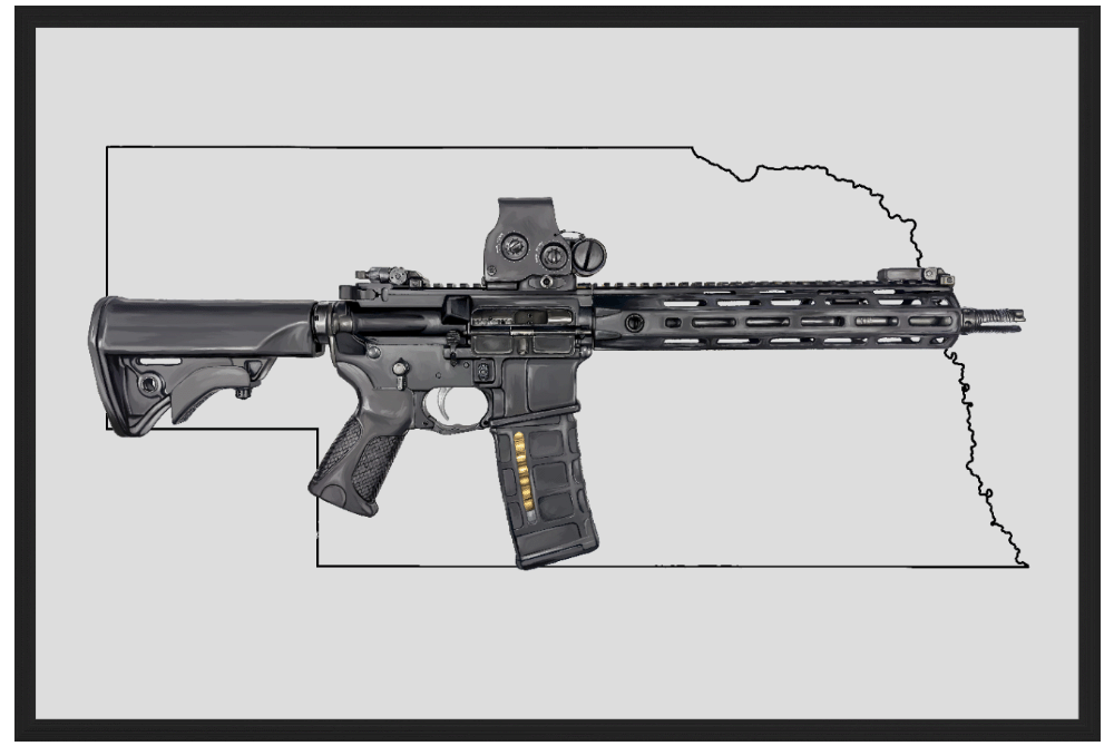 Defending Freedom - Nebraska - AR-15 State Painting (Minimal)