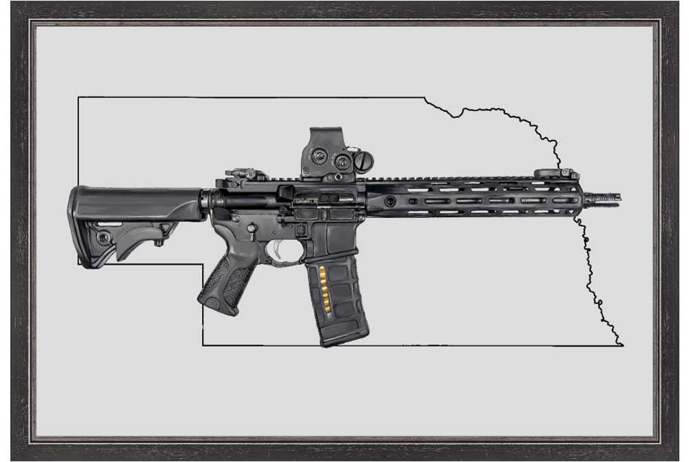 Defending Freedom - Nebraska - AR-15 State Painting (Minimal)