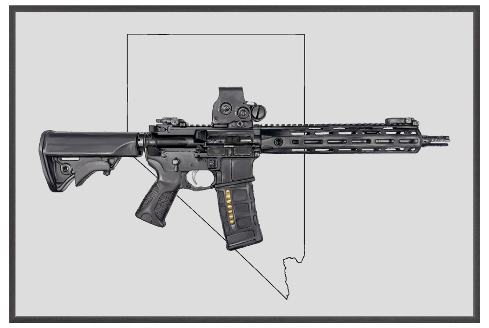 Defending Freedom - Nevada - AR-15 State Painting (Minimal)