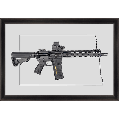 Defending Freedom - North Dakota - AR-15 State Painting (Minimal)