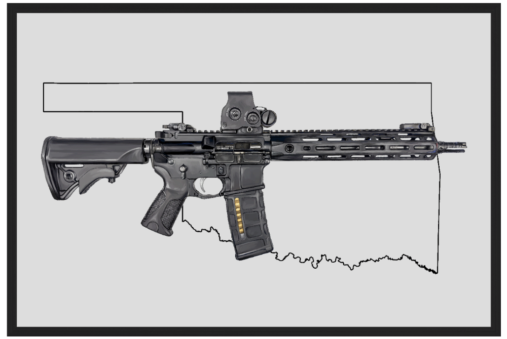 Defending Freedom - Oklahoma - AR-15 State Painting (Minimal)