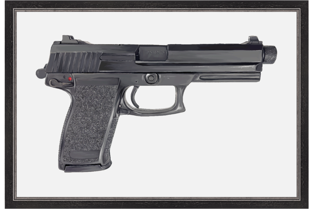 Tactical .45 ACP Poly Pistol Painting - Just The Piece