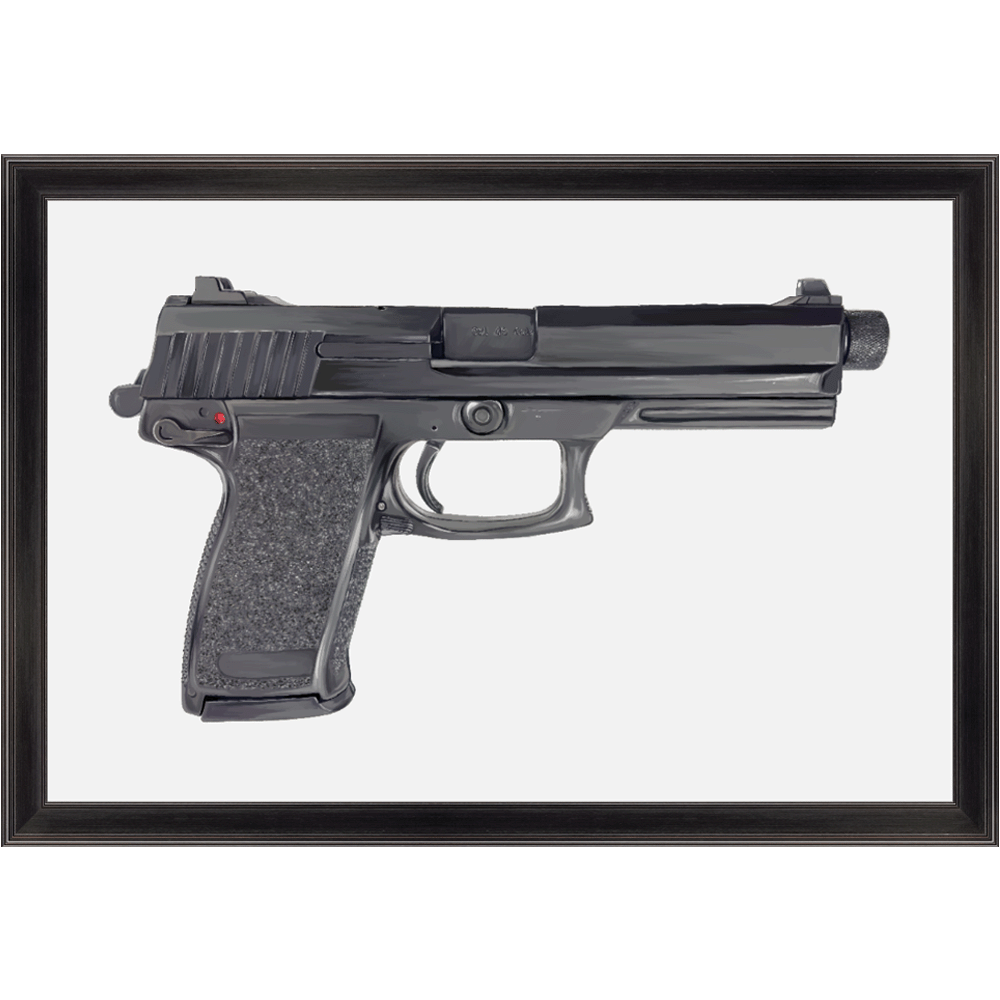 Tactical .45 ACP Poly Pistol Painting - Just The Piece
