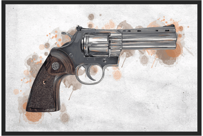 Wood & Stainless .357 Magnum Revolver Painting