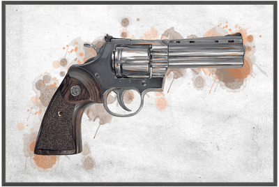 Wood & Stainless .357 Magnum Revolver Painting