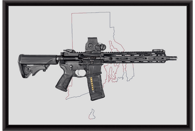 Defending Freedom - Rhode Island - AR-15 State Painting (Minimal)