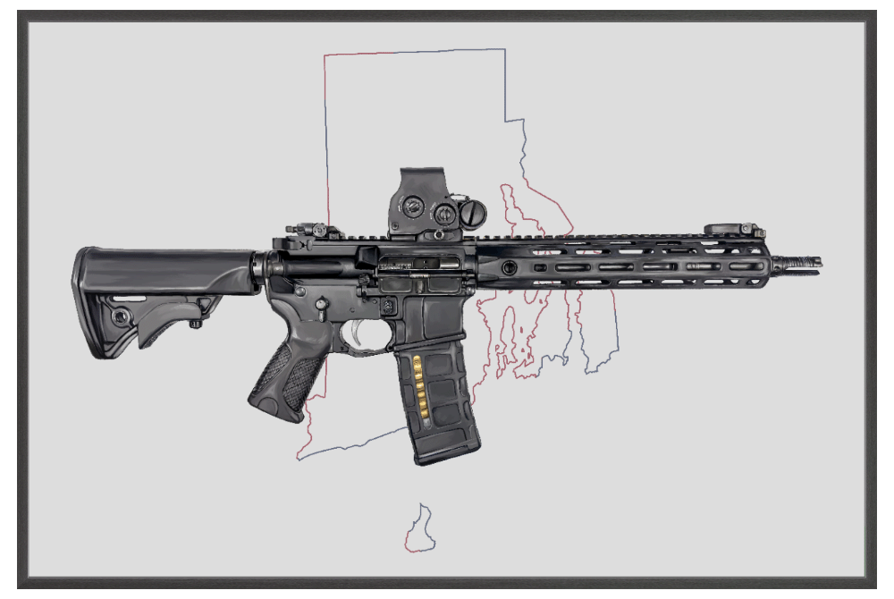 Defending Freedom - Rhode Island - AR-15 State Painting (Minimal)