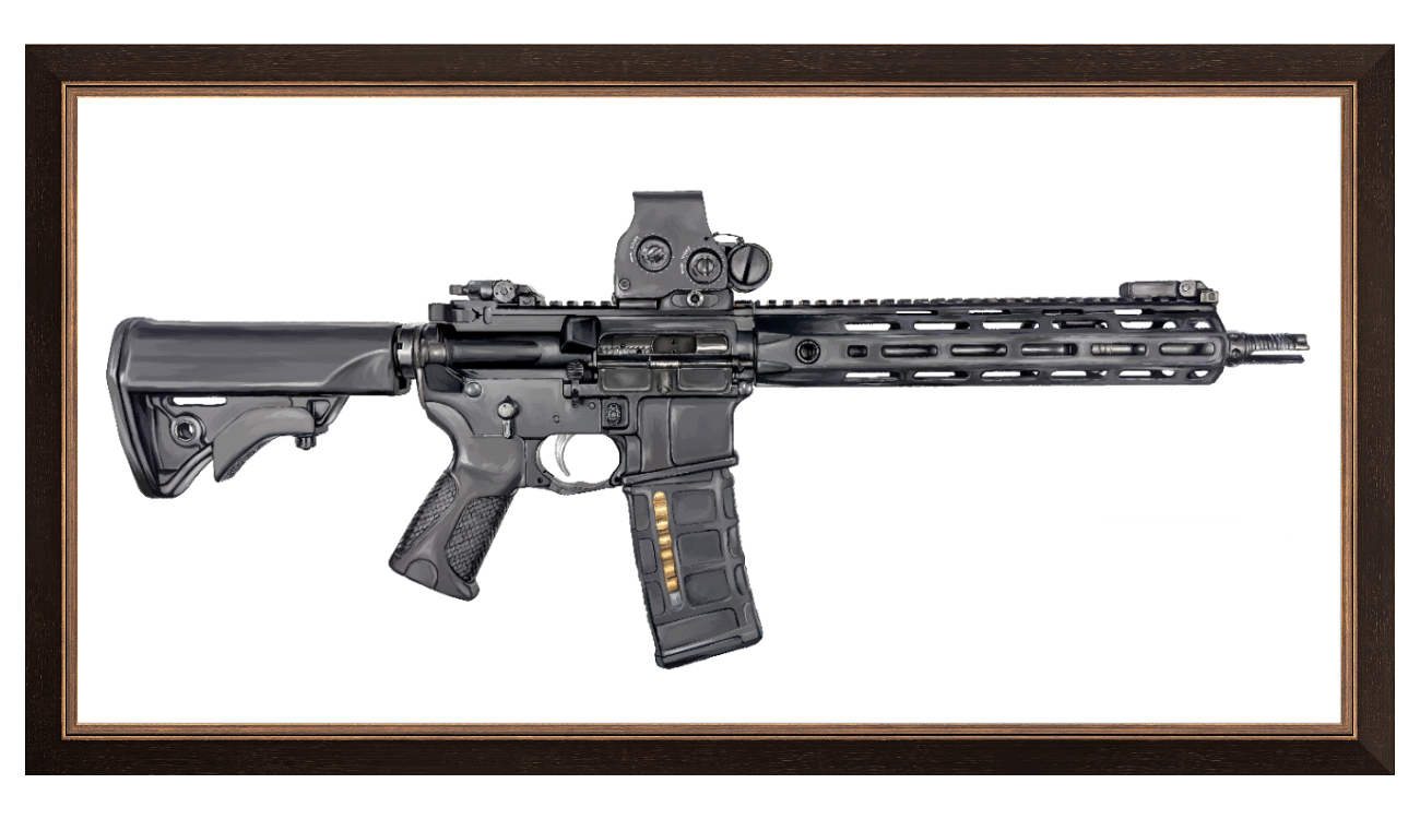 Defending Freedom - AR-15 State Painting - Just The Piece