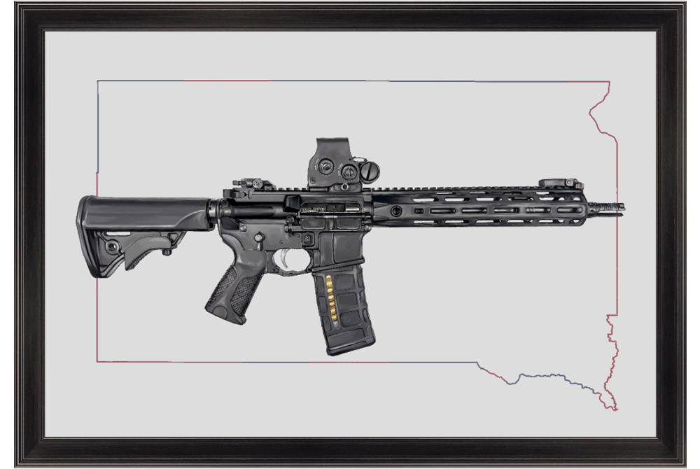 Defending Freedom - South Dakota - AR-15 State Painting (Minimal)
