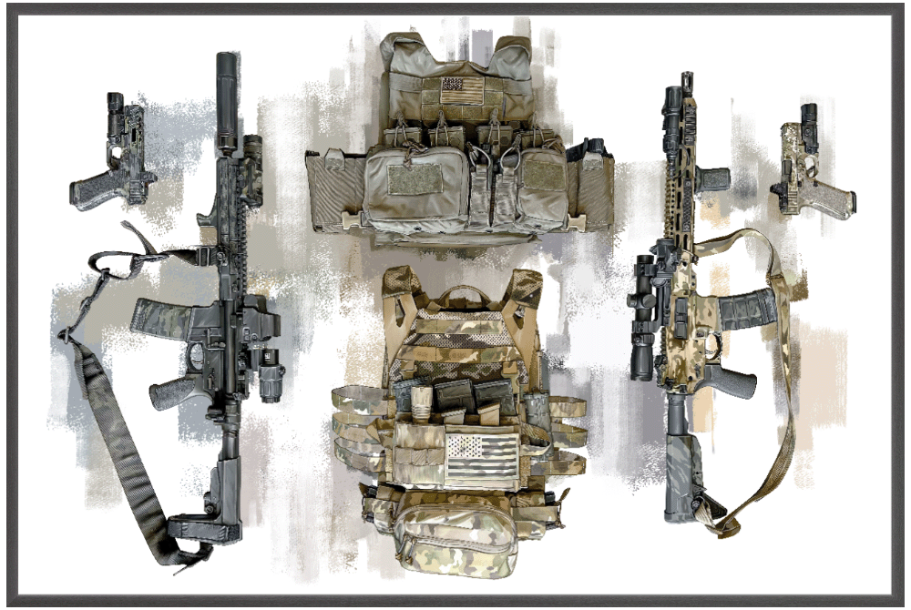 Stay Ready - Tactical Gear - AR15s and Pistols With Plate Carriers Painting