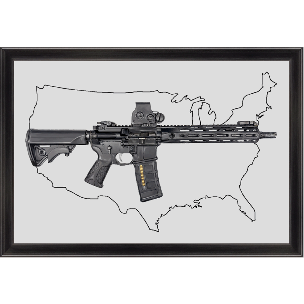 Defending Freedom - USA - AR-15 State Painting (Minimal)