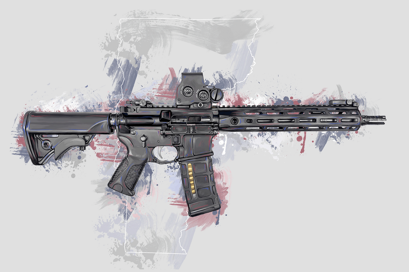 Defending Freedom - Vermont - AR-15 State Painting