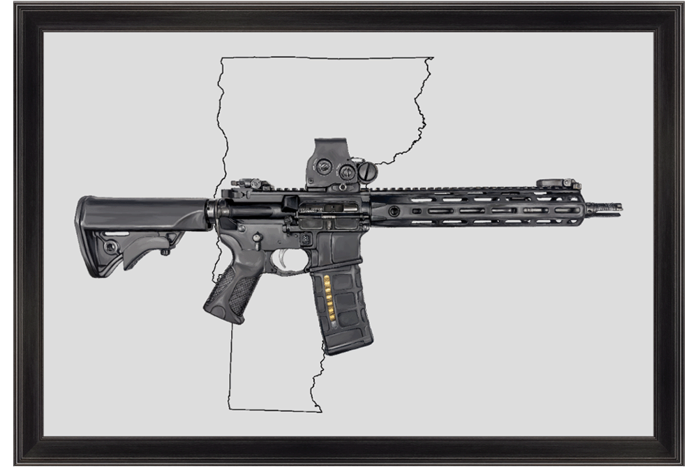 Defending Freedom - Vermont - AR-15 State Painting (Minimal)