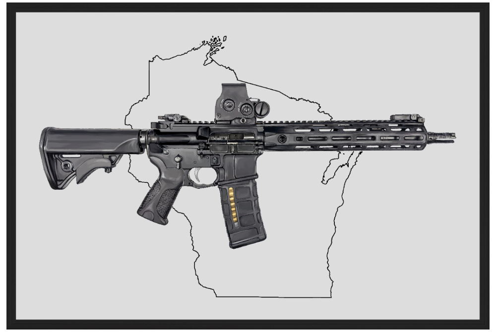 Defending Freedom - Wisconsin - AR-15 State Painting (Minimal)