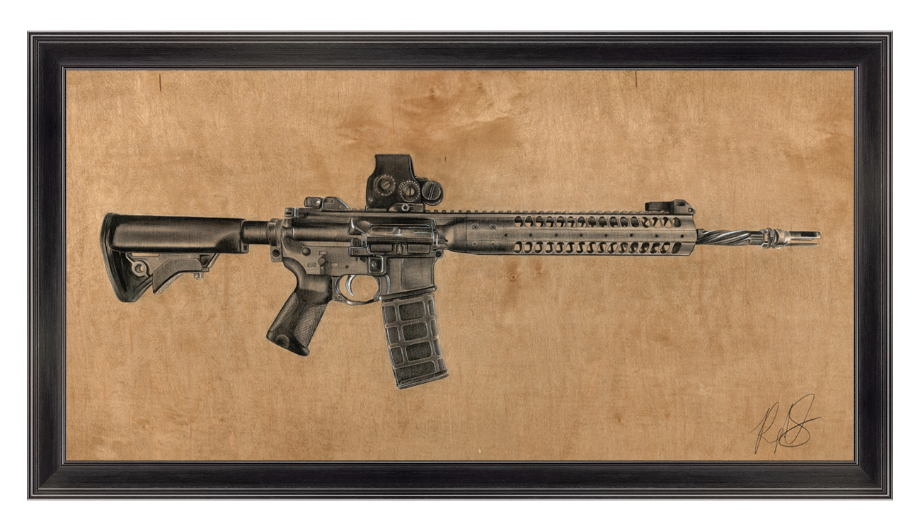 Woodgrain AR-15 (Canvas Print)